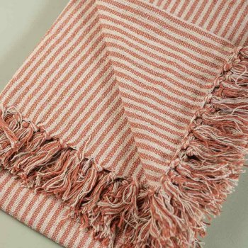 Ian Snow Recycled Striped Throw - Red