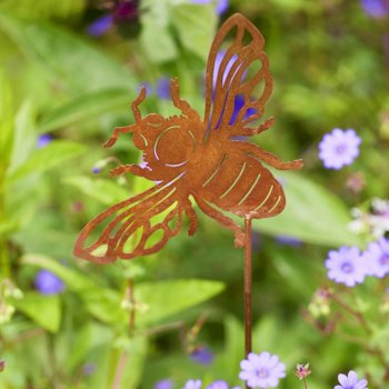 Rustic Garden Stake - Bee