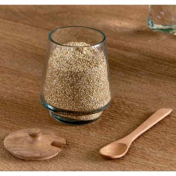 Kali Tall Storage Jar - Natural & Clear