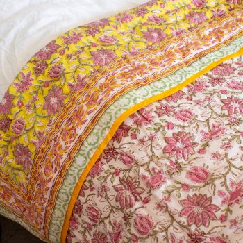 Block Printed Urchfont Quilt - 220 x 270cm