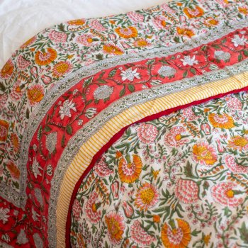 Block Printed Southcott Quilt - 220 x 270cm