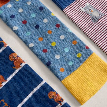 White Stuff Dog Pals Organic Ankle Socks - 3 Pairs