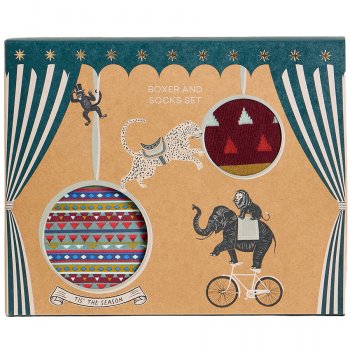 White Stuff Organic Boxers & Socks Gift Set - Dark Green