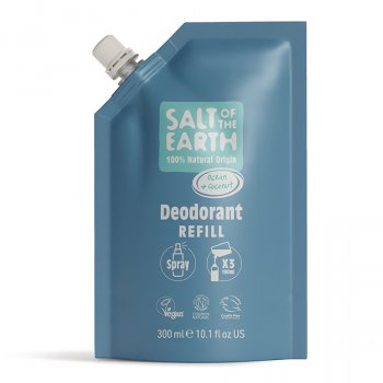 Salt of the Earth Natural Deodorant Spray Refill Pouch - Ocean & Coconut - 300ml
