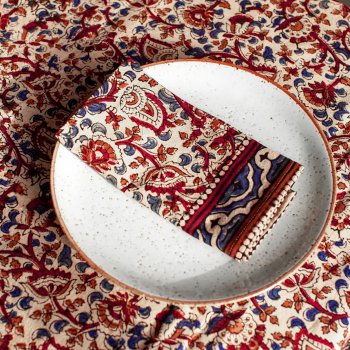 Classic Block Printed Floral Napkins - Set of 2