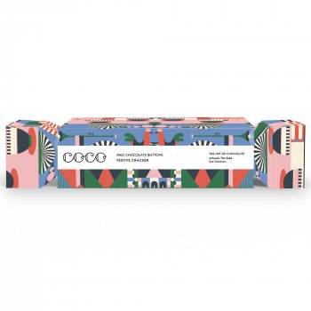 Coco Chocolatier Festive Cracker - Milk Chocolate Buttons - 80g