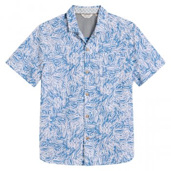 White Stuff Hayle Organic Short Sleeve Leaf Print Shirt
