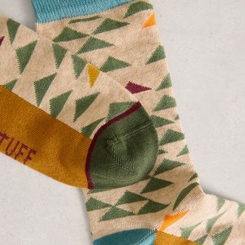 White Stuff Triangle Geo Organic Ankle Socks