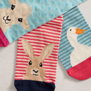 White Stuff Farmyard Organic Socks - 3 Pairs