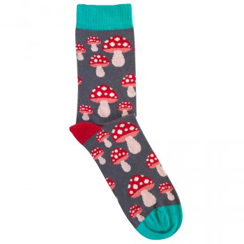 Doris & Dude Grey Mushroom Bamboo Socks - UK 3-7