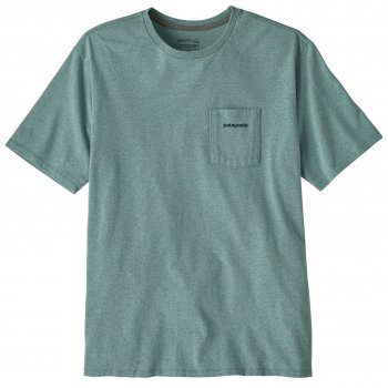 Patagonia Mens Boardshort Logo Pocket Responsibili-Tee - Blue Sage