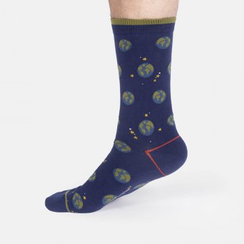 Thought Youre My World Bamboo Box of Socks - Midnight Blue - UK7-11