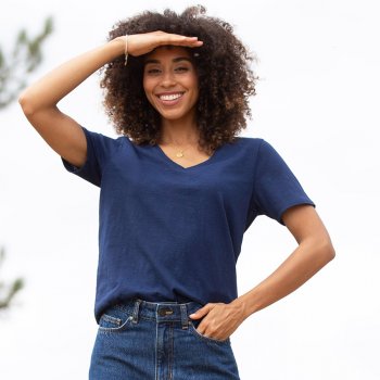 Kite Sandford V-Neck Slub Jersey T-Shirt Midnight