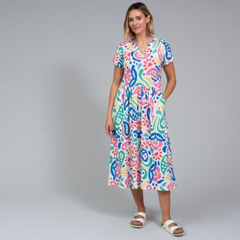 Kite Ryall Slub Jersey Dress Paisley Power