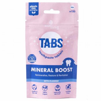 ecoLiving TABS Toothpaste Tablets - Mineral Boost with Fluoride - 125 pack