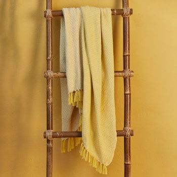 Rosalie Recycled Cotton Throw - Yellow