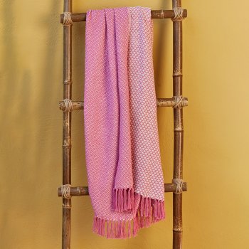 Rosalie Recycled Cotton Throw - Pink