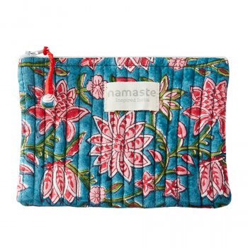 Sanganeri Block Printed Purse - Blue
