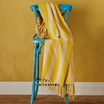 Berge Stripe Throw - Yellow