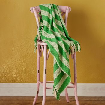 Berge Stripe Throw - Green