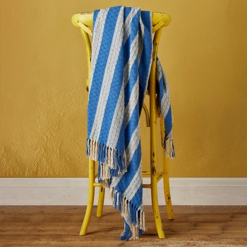 Berge Stripe Throw - Blue