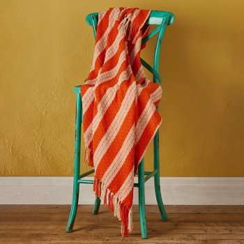 Berge Stripe Throw - Orange
