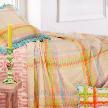 Checked Picnic Throw - Cream