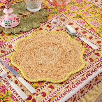 Wavy Jute Placemats - Yellow - Set of 2