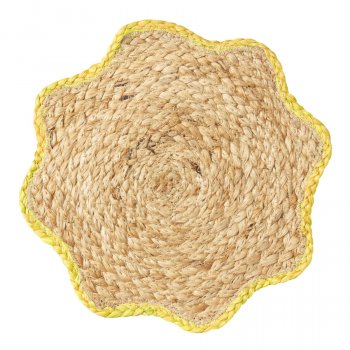 Wavy Jute Placemats - Yellow - Set of 2