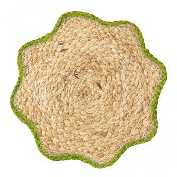 Wavy Jute Placemats - Green - Set of 2