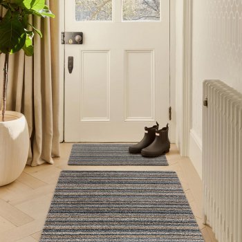 Candy Ribbon Stripe Doormat - Grey - 50 x 75cm