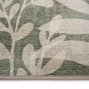 Eco-Washable Green Eden Leaves  Runner  - 75 x 220cm