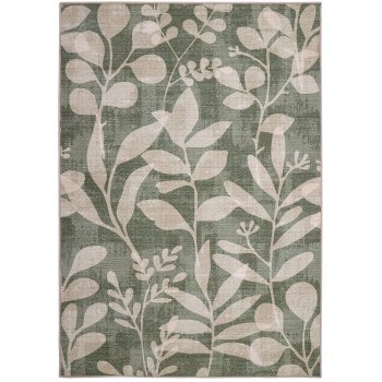 Eco-Washable Green Eden Leaves Rug - 160 x 230cm