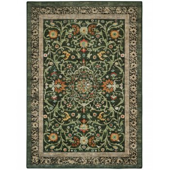 Eco-Washable Country Paisley Green Rug - 160 x 230cm