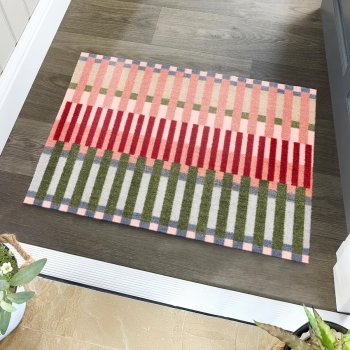 My Mat Washable Nylon Patterned Doormat - Colour Block Weave -  50 x 75cm