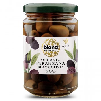 Biona Organic Peranzana Black Olives In Brine - 280g