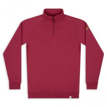 Mens Nevis Quarter Zip Sweatshirt - Beaujolais