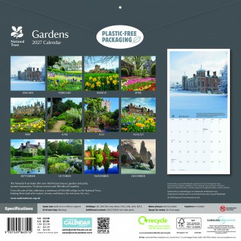 National Trust Gardens 2027 Wall Calendar