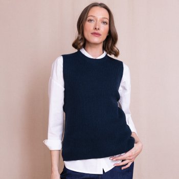 Nomads Organic Knitted Vest - Navy
