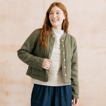 Lily & Me Scarlett Reversible Quilted Jacket - Dark Olive