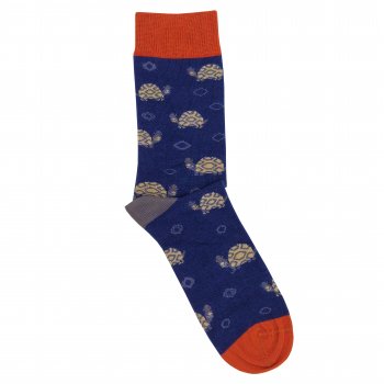 Doris & Dude Navy Tortoise Bamboo Socks - UK 7-11