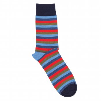 Doris & Dude Blue Stripe Merino Wool Socks- UK 7-11