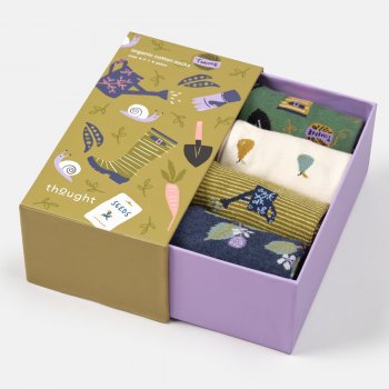Thought Autumn Harvest Organic Cotton Socks Gift Box - UK 4-7 - 4 Pairs