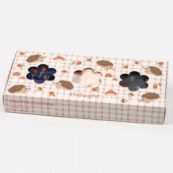Thought Wild Animals Gathering Bamboo Socks Gift Box - UK 4-7 - 3 Pairs