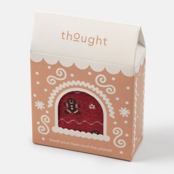 Thought Sweet Bamboo Socks in Gingerbread House Gift Box - UK 4-7