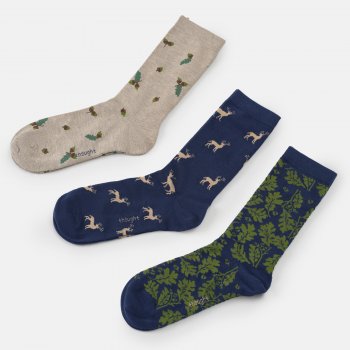 Thought Acorn Estate Organic Cotton Socks Gift Box - UK 7-11 - 3 Pairs