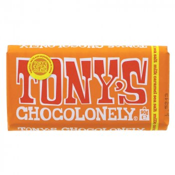 Tonys Chocolonely Milk Chocolate with Caramel and Sea Salt - 90g