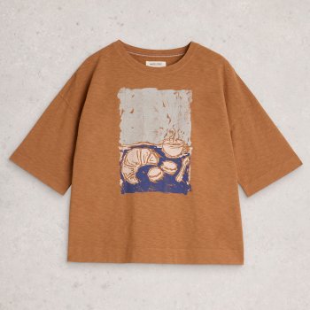White Stuff Katya Graphic Tee - Brown