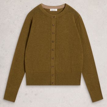 White Stuff Lois Organic Cardi - Chartreuse