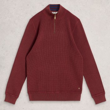 White Stuff Attadale Funnel Neck Organic Jumper - Mid Red